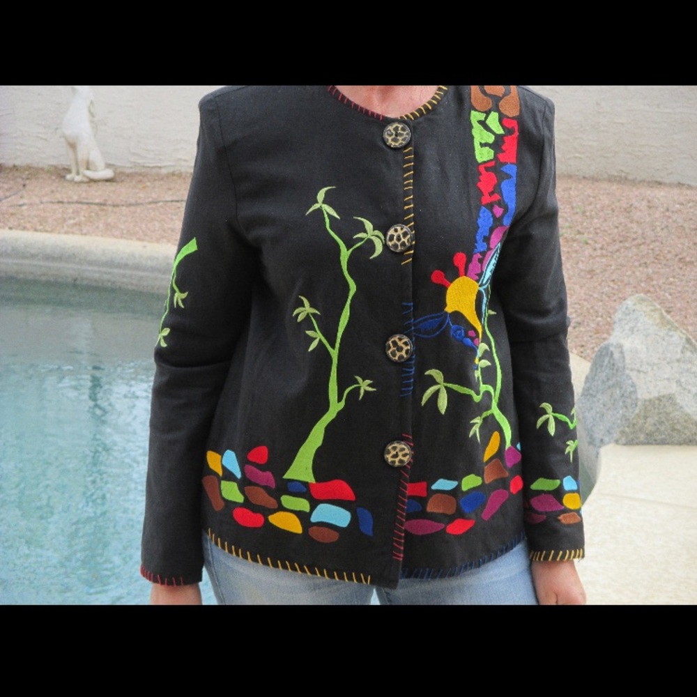 Vintage 90’s applique jacket with safari motif
